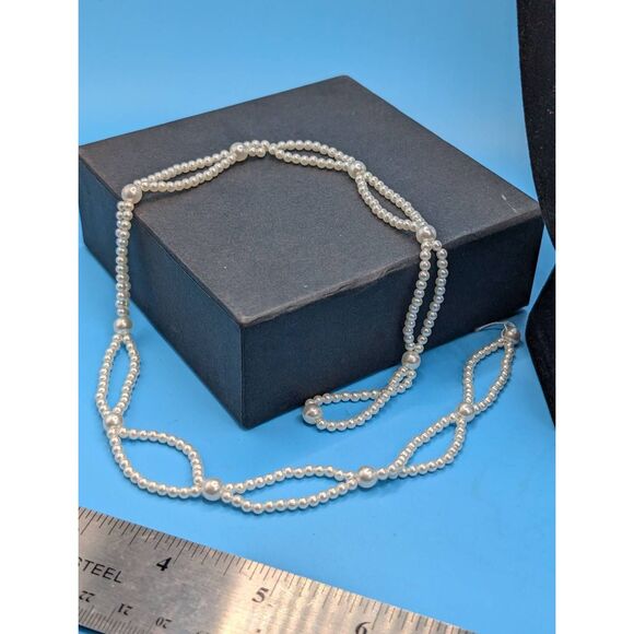 Vintage dual sided, pearl bead, choker and accessory - Picture 3 of 9